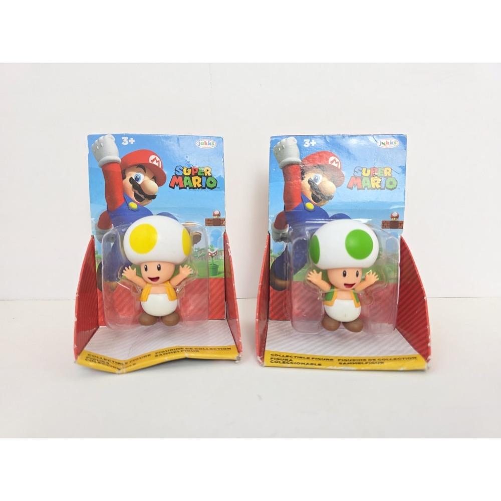Jakks Pacific Super Mario figure Yellow and Green Toad New